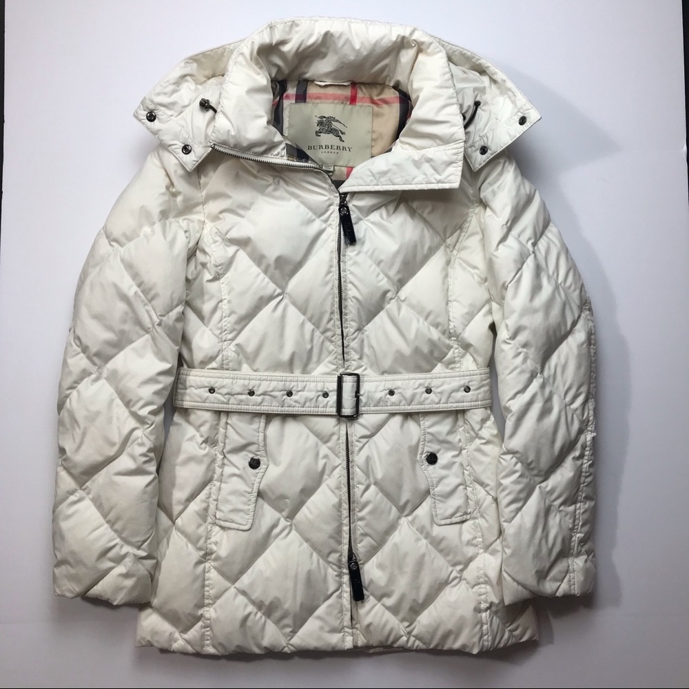 Burberry XS Ivory White Down Puffer Coat